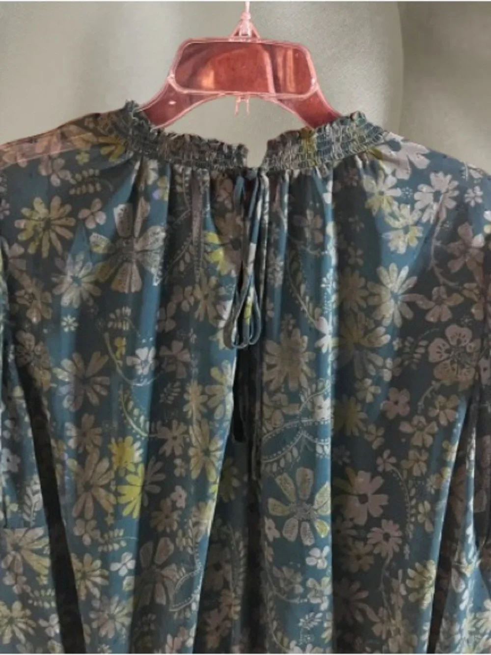 ✨ Free People Clarissa Smocked Floral Blouse – Size Large  NWOT